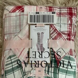 Victoria's Secret Pink and Green Pajama Set